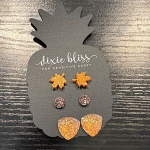 Sparkling Orange and Brown Kids Earrings